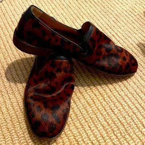 Wine B's size 8 pony hair, TRASK brand flats